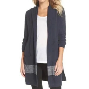 Barefoot Dreams Cozy Chic Lite Coastal Hooded Cardigan size Medium